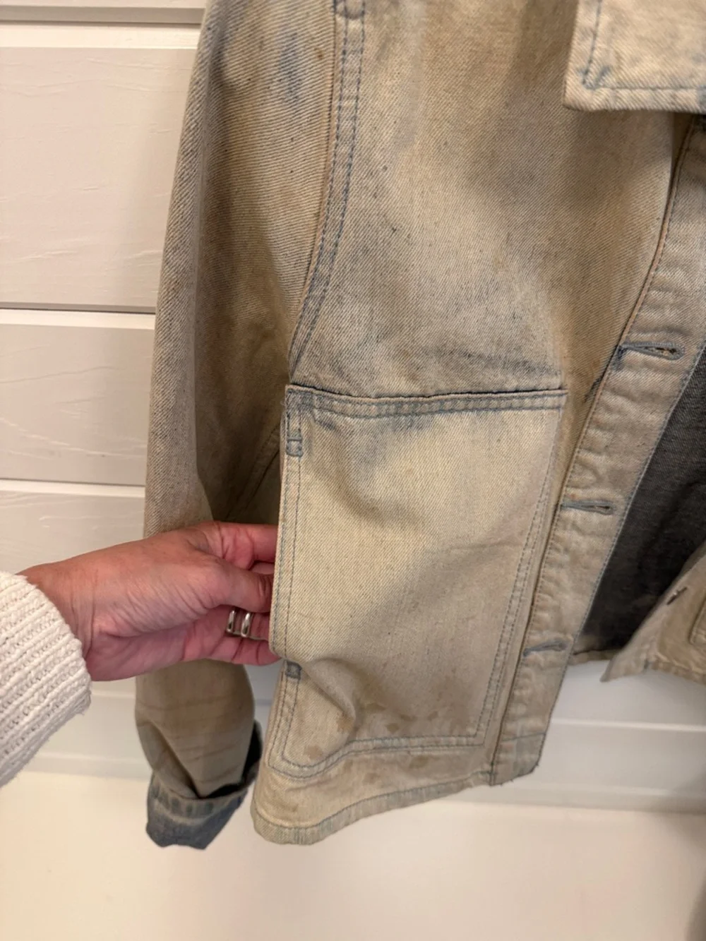 RARE Vintage Ralph Lauren Distressed Denim Jacket With Bullet Holes - Picture 4 of 4